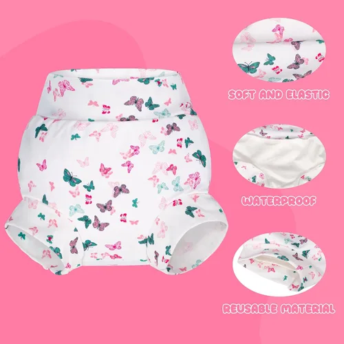 Vista 2 de BIG ELEPHANT Pañales de natación para bebé, 3 piezas, reutilizables, ajustables, lavables, impermeables, para niños y niñas, de 12 a 24 meses