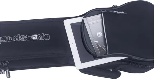 Vista 5 de Crossrock Bolsa de ukelele soprano con correa acolchada y acolchada de 0.394 in en negro y rojo (CRSG106SUBR)