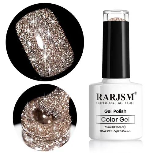 Vista 17 de RARJSM - Esmalte de uñas de gel con purpurina, de color verde oliva, brillante y brillante, para manicura DIY y salón de uñas, requiere secado