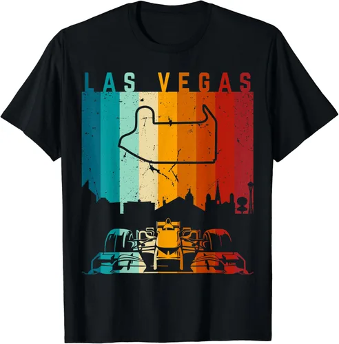Vista 2 de Camiseta vintage de las Vegas Formula Racing Circuit, Negro