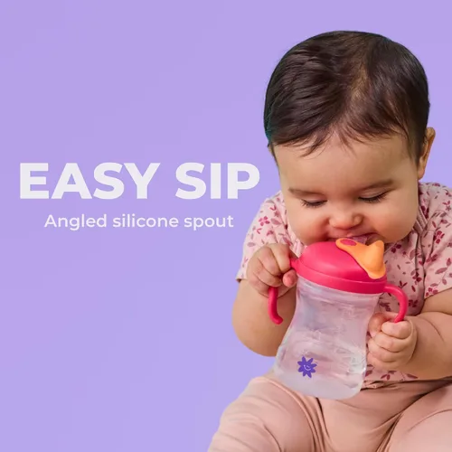 Vista 6 de b.box + Lansinoh Time to Sip - Juego de tazas de inicio (3 meses + hasta niño), 1 taza con 4 tapas, pezón, boquilla, popote con peso, entrenamiento