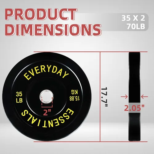 Vista 5 de Fitvids 2-Inch Olympic Bumper Plates Set