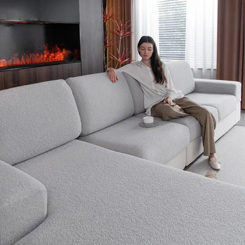 Vista 9 de OHSIO Fundas de Cojines de Sofá para Sofá Seccional, Fundas de Sofá Suaves Elásticas Lavables Resistentes al Desgaste Protector Universal de Muebles