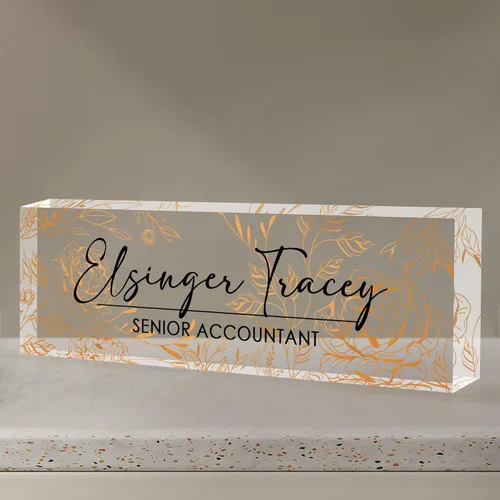 Vista 9 de Placa de identificación para escritorio, placa de nombre de escritorio personalizada, accesorios de escritorio de oficina acrílicos, regalos A