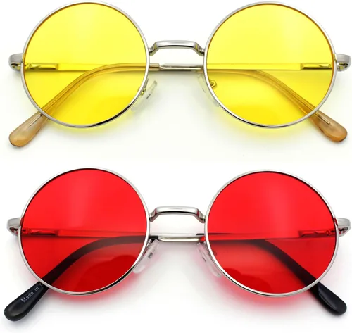 Vista 11 de SA106 Gafas de sol hippie redondas con lentes de gradiente de color de verano