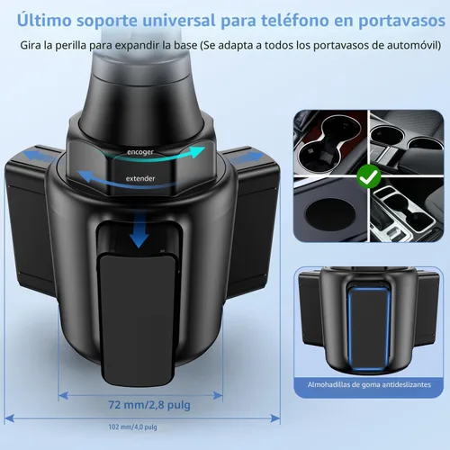 Vista 3 de bokilino Soporte de Teléfono de Copa para Automóvil, [Versión Mejorada] Soporte Universal de Copa para Teléfono con Cuello Largo y Ajustable