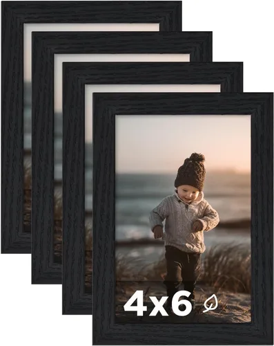 Vista 7 de KINLINK Marco de Fotos A3 Negro Juego de 4, Marcos de Fotos de Madera con Paspartú A4 con Plexiglás para A4 con Paspartú o A3 sin Paspartú