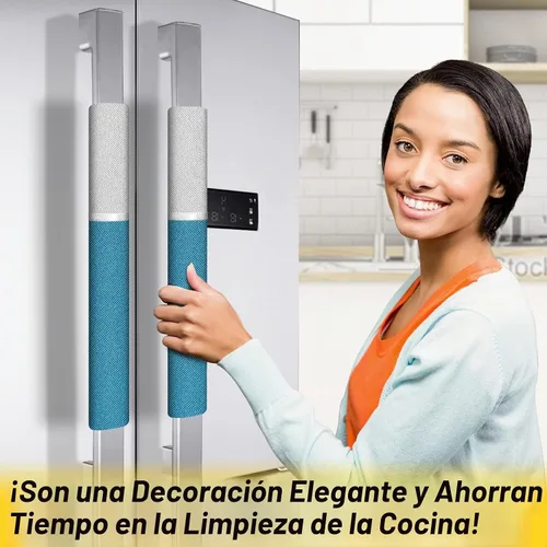 Vista 3 de Fundas para manijas de puerta de refrigerador, 5 piezas, decoración de electrodomésticos de cocina, nevera, microondas, lavavajillas, fundas