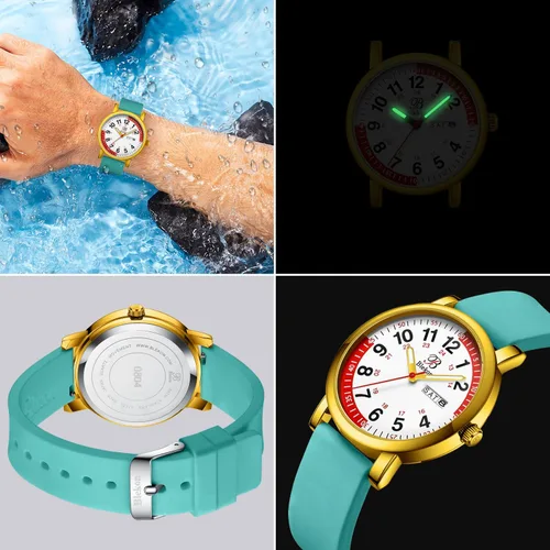 Vista 4 de Blekon Reloj de enfermera pulsómetro con segunda mano colores de banda a juego para profesionales médicos Esfera súper fácil de leer con indicador
