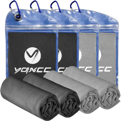 Vista 14 de YQXCC - Paquete de 4 toallas de enfriamiento (40 x 12 pulgadas) para cuello, toalla de enfriamiento de microfibra, toalla fría suave y transpirable