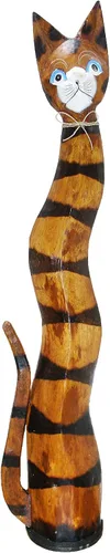 Vista 8 de Gatos de madera surtidos con diferentes patrones (Calico, pequeño y mediano: 24 y 32 pulgadas)