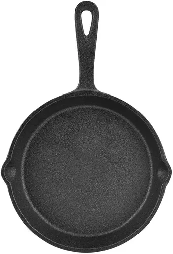 Vista 6 de 16, sartén de hierro fundido, sartén antiadherente de hierro fundido vintage de 7.9 in, sartén quemada, chef de restaurante profesional, sartén