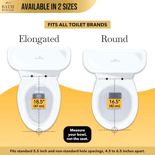 Vista 2 de Bath Royale Asiento de inodoro redondo de cierre suave con tapa BR500-00 blanco, cómodo, duradero, resistente, resistente a las manchas y fácil