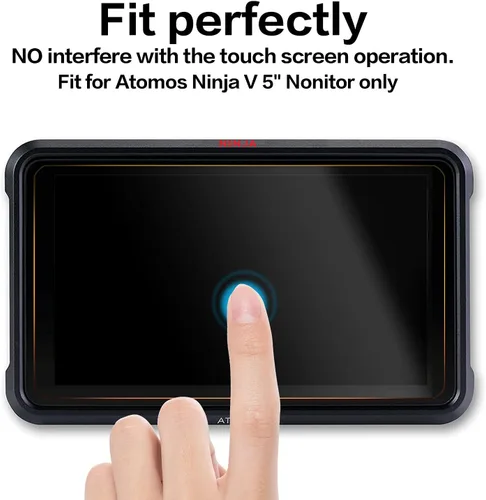 Vista 5 de Protector de pantalla compatible con Atomos Ninja V/Shinobi monitor de grabación HDMI 4K de 5 pulgadas, protector de pantalla de vidrio templado