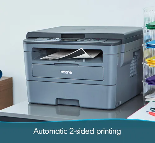 Vista 4 de Brother Impresora láser todo en uno compacta monocromática serie L-2390DW, inalámbrica, impresión móvil, impresión automática de 2 caras, hasta 32
