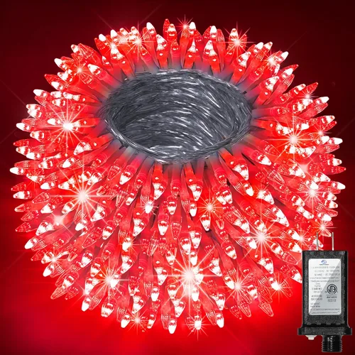 Vista 8 de Paquete de 2 Total 200 Pies 600 Luces LED de Navidad en Cadena, Luces de Árbol de Hadas Blanco Frío Conectables, 8 Modos y Temporizador Luces