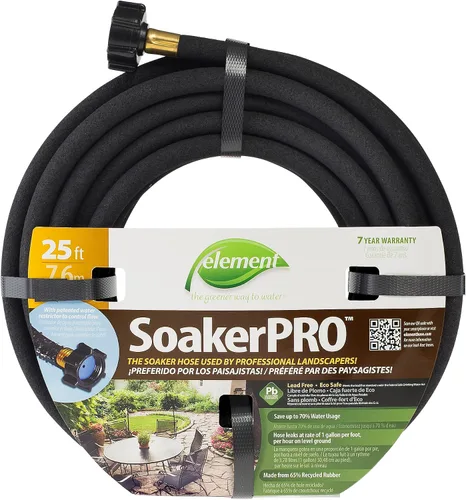 Vista 6 de Element SoakerPRO - Manguera para remojo, 75 pies de largo, 3/8 pulgadas de diámetro, color negro
