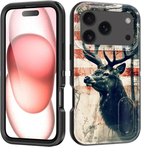 Vista 32 de Funda para iPhone Air con soporte integrado, a prueba de golpes, polvo y caídas, 3 capas, grado militar, funda protectora para iPhone Air de 6.5