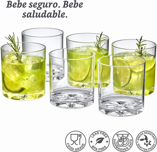 Vista 4 de Amazing Abby - Liberty - Vasos de plástico de 12 onzas (juego de 6), vasos de plástico reutilizables, sin BPA, a prueba de roturas, aptos