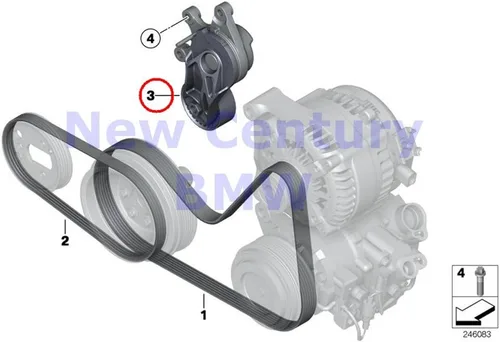 Vista 2 de BMW E84 E89 F07N F10 F10N Tensor mecánico de correa OEM 11287594969