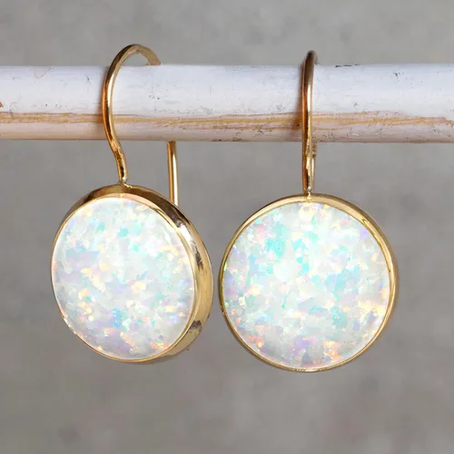 Vista 5 de Gemstone Earrings for Women - Gold Gemstone Drop Earrings - Birthstone - 14K Gold Earrings for Women - Gold Formal Earrings - Boho Wedding Earrings