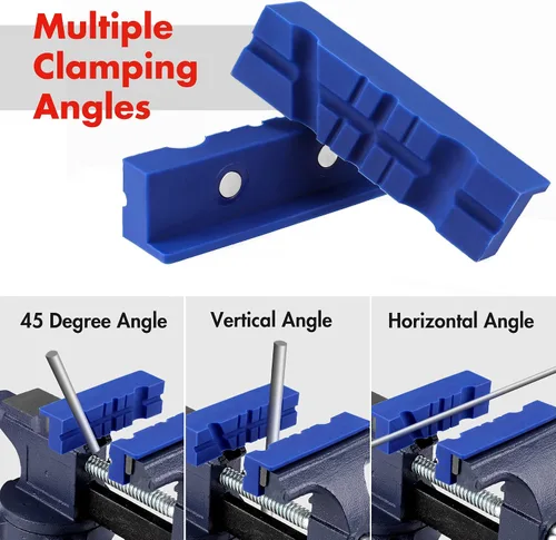 Vista 4 de WORKPRO 2 pares de almohadillas para mordazas de tornillo de banco de 4-1/2", fundas protectoras magnéticas de TPU para mordazas de tornillo