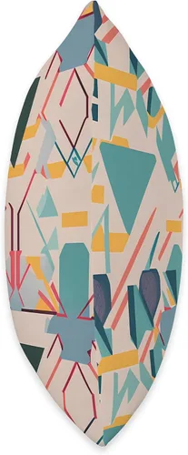 Vista 2 de Pure Pattern Paradise Colorful Abstract Geometric Pattern #064 Throw Pillow, 16x16, Multicolor