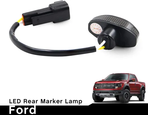Vista 6 de Luces LED de Marcador Lateral para Ford F150 SVT Raptor Pick Up 2010-2014, Luces de Marcador Trasero/Trasera F150, Lente Ahumada Roja, Kits de Luz