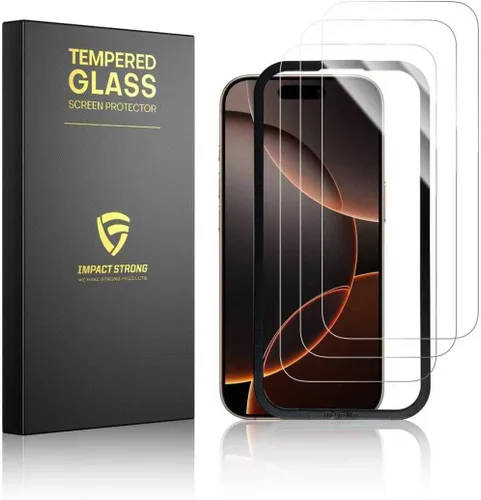 Vista 10 de ImpactStrong Protector de pantalla de vidrio templado inastillable para iPhone 11 Pro/iPhone XS/iPhone X, marco de fácil instalación, sin burbujas