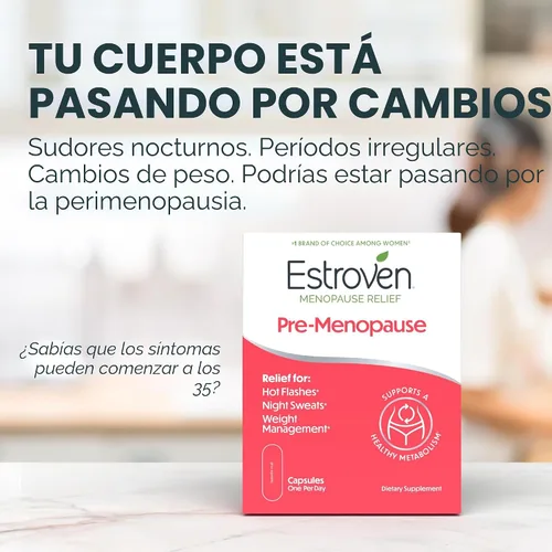 Vista 7 de Estroven Perimenopause Relief + Suplemento de control de peso - Ayuda a reducir los sofocos y los sudores nocturnos - Ayuda a controlar