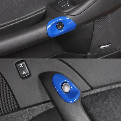 Vista 7 de Cubierta para interruptor de puerta de automóvil compatible con Chevy Corvette C6 2005-2013, accesorios de ajuste de botón de interruptor de bisel