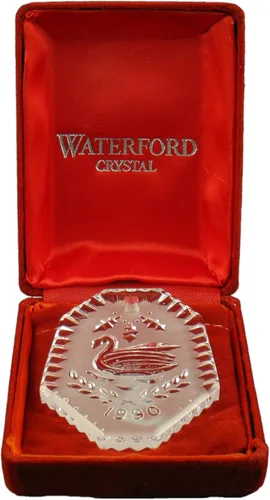 Vista 2 de Waterford Adorno de cristal 12 días de Navidad 1990 7 cisnes nadando
