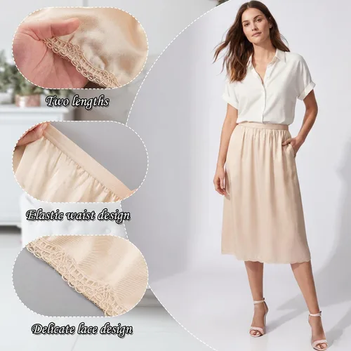 Vista 3 de Jadive Medio deslizamiento de 22"/30"/36" para debajo del vestido, S a XXXL Beige