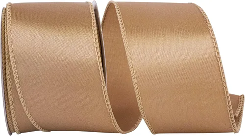Vista 7 de Reliant Ribbon 92575W-974-09F Cinta de satén con borde con cable, 1-1/2 pulgadas x 10 yardas, oro antiguo