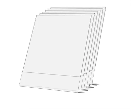 Vista 10 de Marketing Holders 4 Pack 17 "x 11" Mesa Horizontal Carpa Carpa Soporte de Letrero de Acrílico Claro Aviso Tienda de Documentos Marco de Señalización