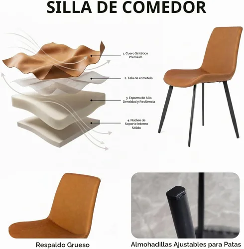Vista 8 de HIPIHOM Juego de mesa de comedor de 7 piezas para 6, mesa de comedor rectangular de 63 pulgadas con 6 sillas tapizadas de piel sintética, moderno