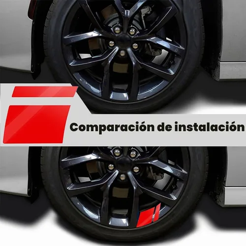 Vista 5 de Pack-6 Calcomanías Reflectantes para Automóvil, Calcomanías de Rayas para Llantas de Ruedas de Automóvil, Calcomanías Automotrices Universales
