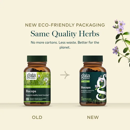 Vista 7 de Gaia Herbs Bacopa, 60 cápsulas veganas, 60 porciones