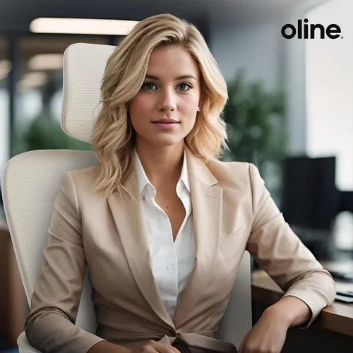 Vista 7 de Oline ErgoAir Silla de oficina ergonómica – Soporte lumbar ajustable, reposabrazos abatibles, silla de escritorio de malla para computadora, silla