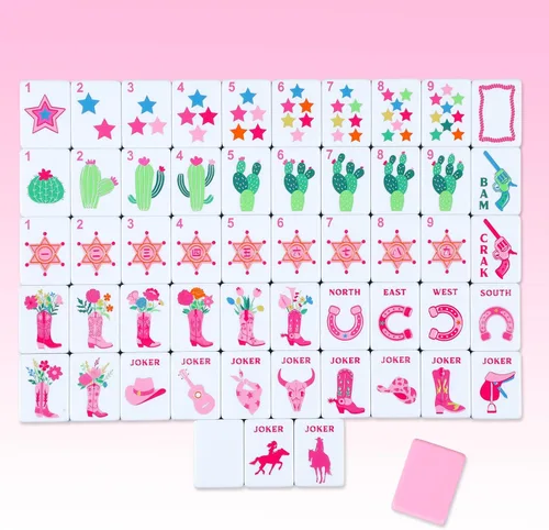 Vista 19 de Arrowbash 160 piezas American Mahjong Set 1.2 Inch Chinoiserie Azul