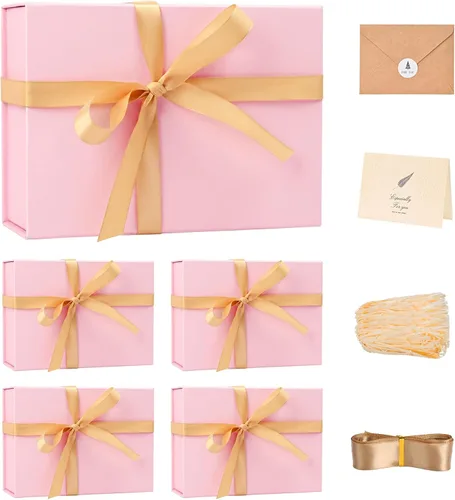 Vista 77 de LIFELUM Square Gift Box with Magnetic Lid, Card, Sticker, Ribbon, Shredded Paper Filler for Business, Wedding, Birthdays