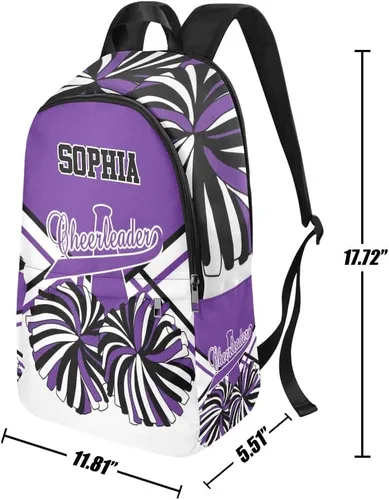 Vista 6 de Mochila de animadora personalizada azul y blanca con nombre, bolsa de viaje personalizada para mujeres y hombres, Personalizado 4, Mochilas Daypack