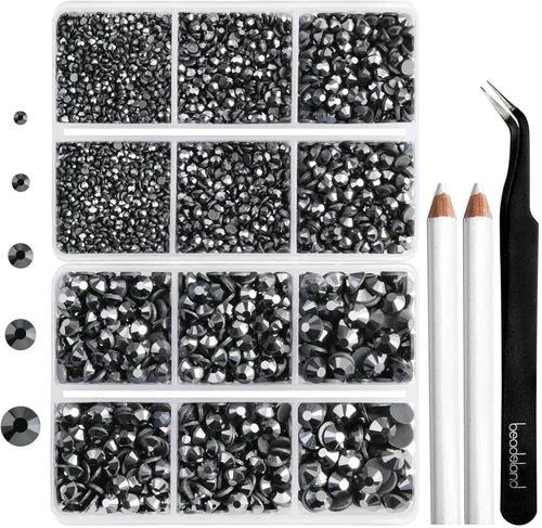 Vista 10 de 6736 piezas de diamantes de imitación termoadhesivos con parte trasera plana, diamantes de imitación morados para manualidades y ropa mezclados en 5