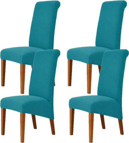 Vista 23 de Deisy Dee Fundas Elásticas XL/Extragrandes de Spandex Suave Extra Grande para Sillas de Comedor de Cocina, Protectores de Sillas Desmontables y Negro