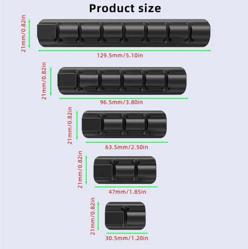 Vista 4 de Organizador de cables de organización de cables, clips magnéticos para cables, soporte de alambre adhesivo para debajo del escritorio, mesita