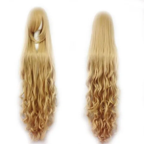 Vista 3 de Peluca de pelo largo rizado para mujer, a la moda, para cosplay, 59.1 in, resistente al calor, para fiesta de disfraces, pelucas completas
