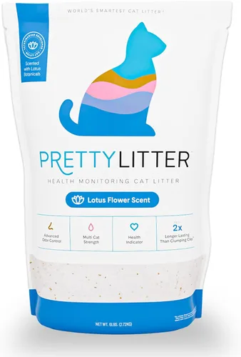 Vista 7 de PrettyLitter - Arena para gatos con monitoreo de la salud (aloe tranquilo, no aglutinante), ligera y de bajo seguimiento, cristales de gel de sílice