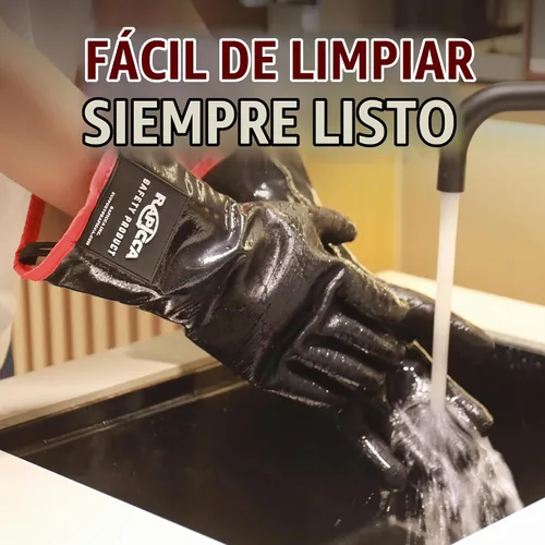 Vista 9 de RAPICCA Guantes de Barbacoa Resistentes al Calor: Resistentes al Aceite e Impermeables para Ahumar, Asar a la Parrilla, Cocinar, Barbacoa, Freír