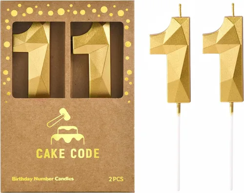 Vista 29 de Crystal Gold - Velas de cumpleaños con número 0 de 2.76 pulgadas, velas doradas y de números de pastel para celebración de fiesta