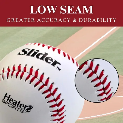 Vista 3 de Heater Sports Slider Lite Pelotas de béisbol de cuero sintético por The Dozen